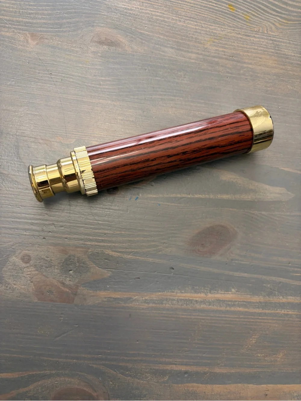 Wood style Grain Telescope Handle with Metallic Trim